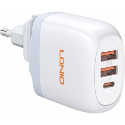 CARGADOR PARED 65W GAN PD+Q3.0+USB TIPO C BLANCO LDNIO  A3511Q