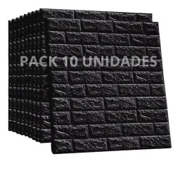 REVESTIMIENTO DE PARED ADHESIVO NEGRO X10