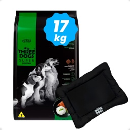 Alimento Three Dogs Super Premium Adulto 15 Kg + 2kg De Regalo + Cama Cucha De Regalo