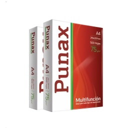 Resma Punax A4 multifuncin de 500 hojas de 75g blanco pack X2 Unidades