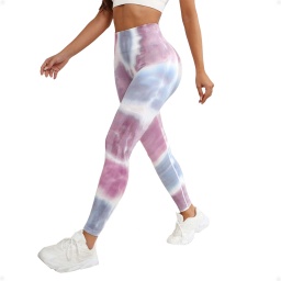 Calza Deportiva Tie Dye Tiro Alto Violeta LXl