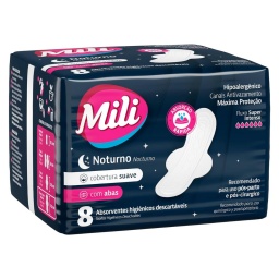 Mili Toalla Super Absorbente Nocturna Con Alas X 8