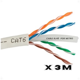 Cable De Red Ethernet Rj45 Utp Cat6 3 Metros