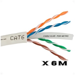 Cable De Red Ethernet Rj45 Utp Cat6 6 Metros