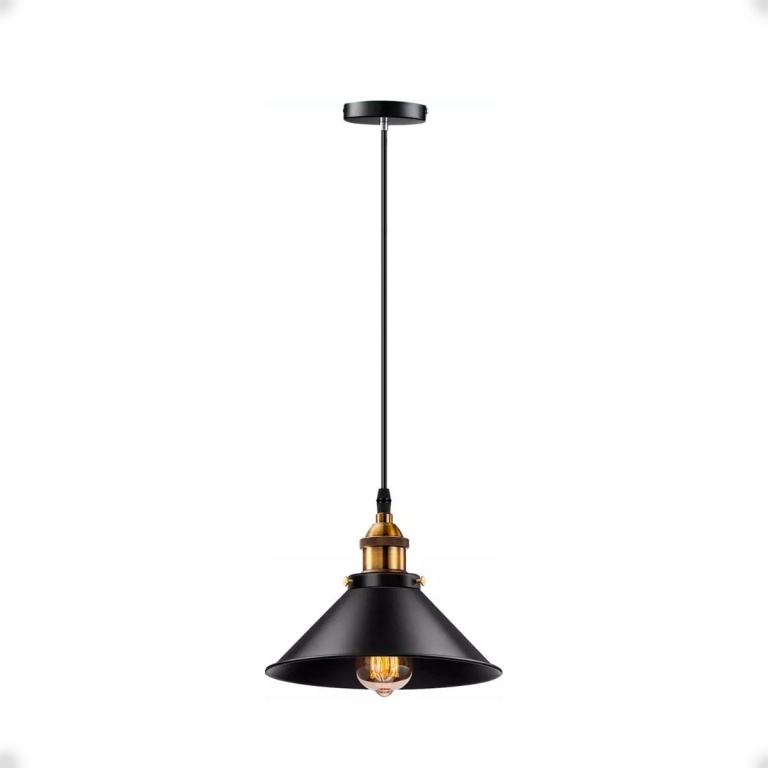 Lmpara De Techo Metal Oro Vintage Color Negro 1 Unidad