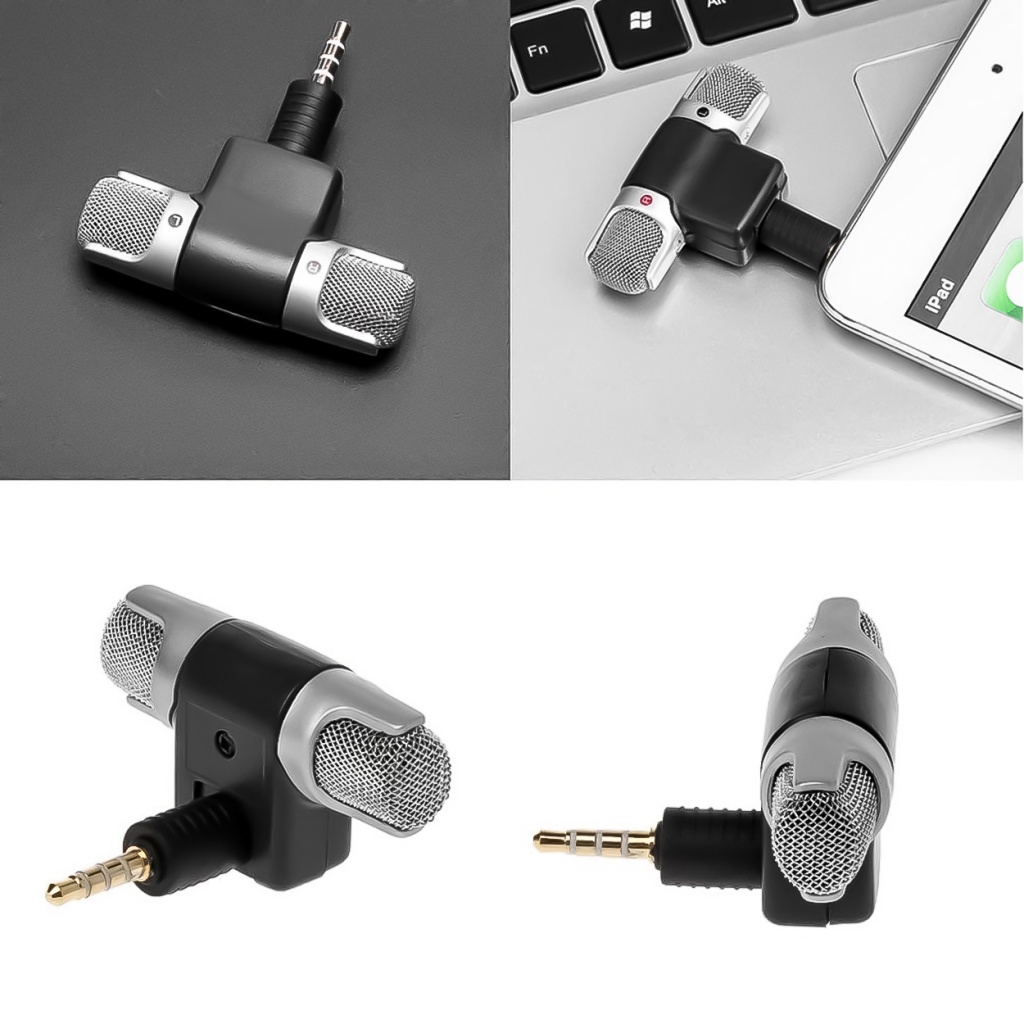 Mini micrófono estéreo con conector de 3,5mm para grabar teléfono móvil,  micrófono de condensador Electret para Smartphone - AliExpress