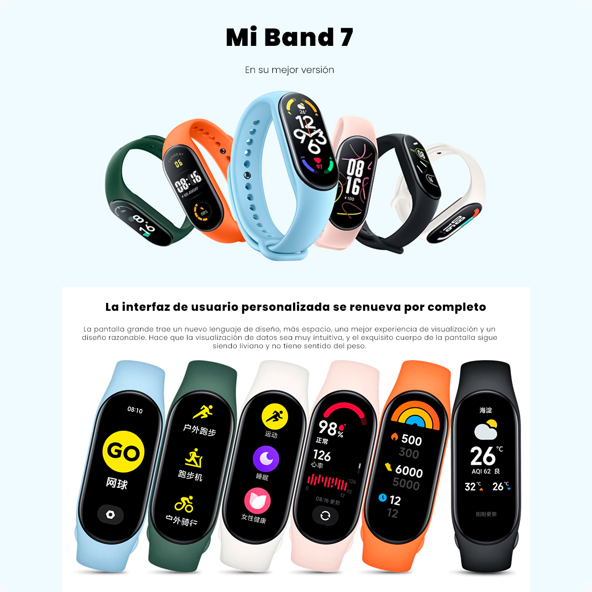 Malla Smart Band Pulseras Para Xiaomi Mi Band 7 Colores Otec